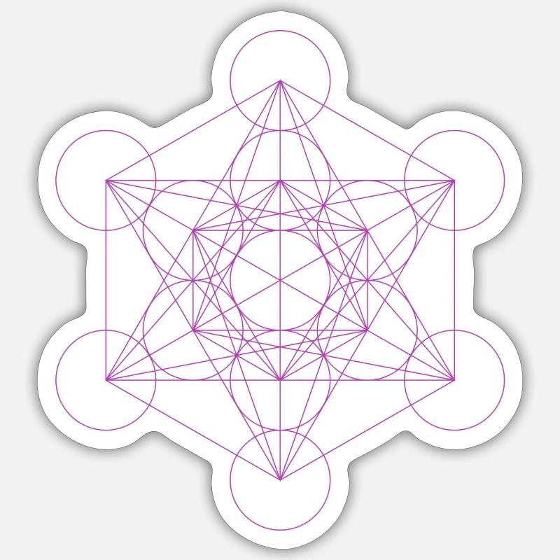 Metatrons Cube magenta - Sticker taille S (10 x 10 cm) - blanc mat