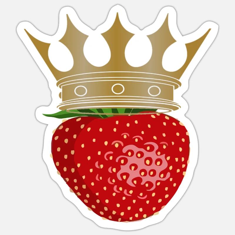 Fraise - Sticker taille S (10 x 10 cm) - blanc mat