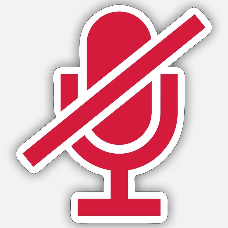 Mute Switch Microphone Sticker size S (10 x 10 cm)