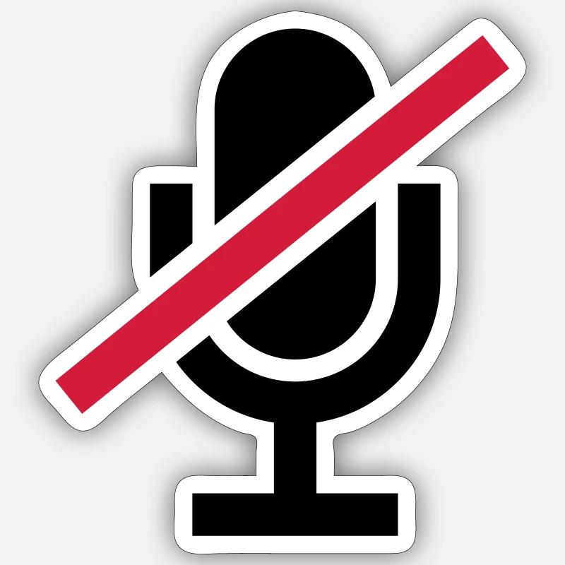 Mute Icon Microphone Sticker taille S (10 x 10 cm)