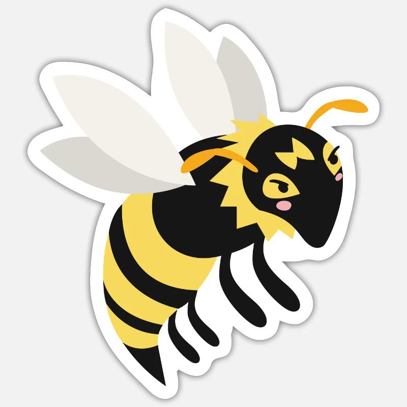 Wespe - Sticker taille S (10 x 10 cm) - blanc mat