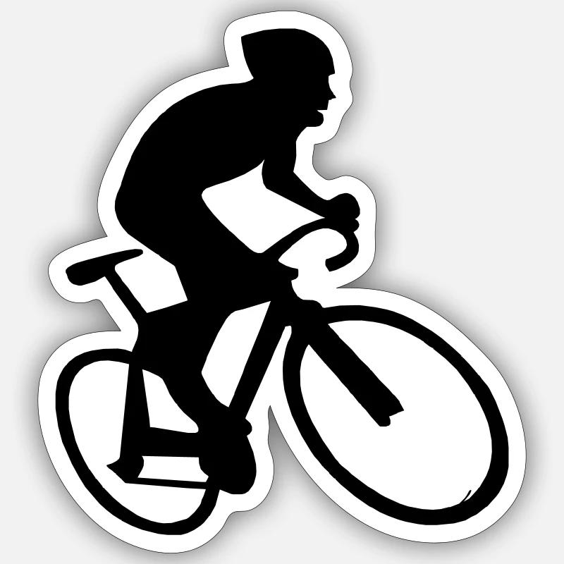 CYCLING - Sticker taille S (10 x 10 cm) - blanc mat