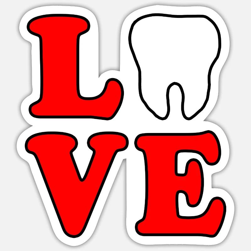 Love Teeth Sticker size S (10 x 10 cm)