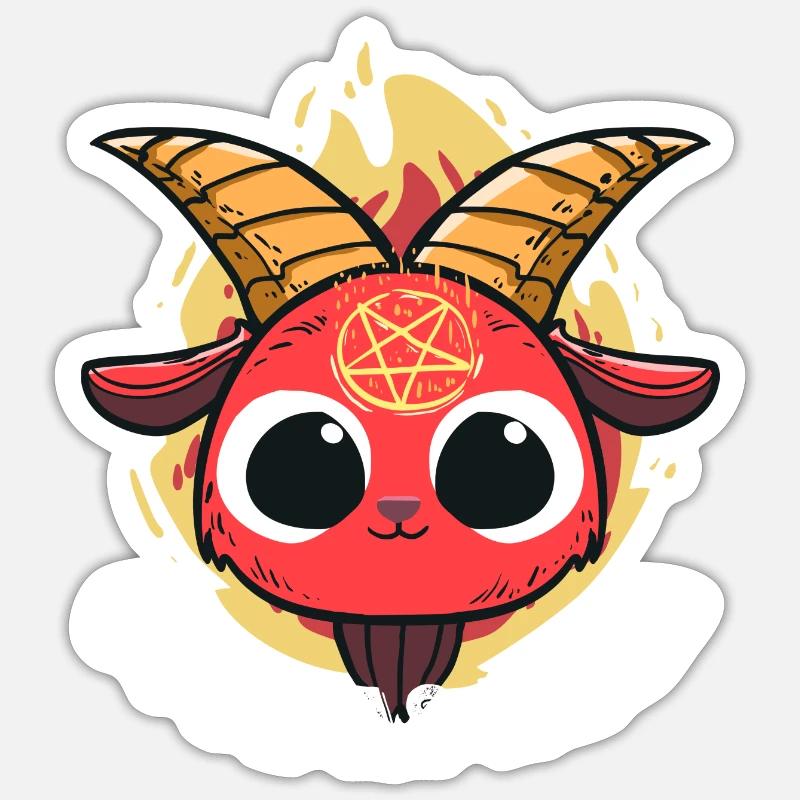 Baphomet Pentagram cadeau pour un - Sticker taille S (10 x 10 cm) - blanc mat