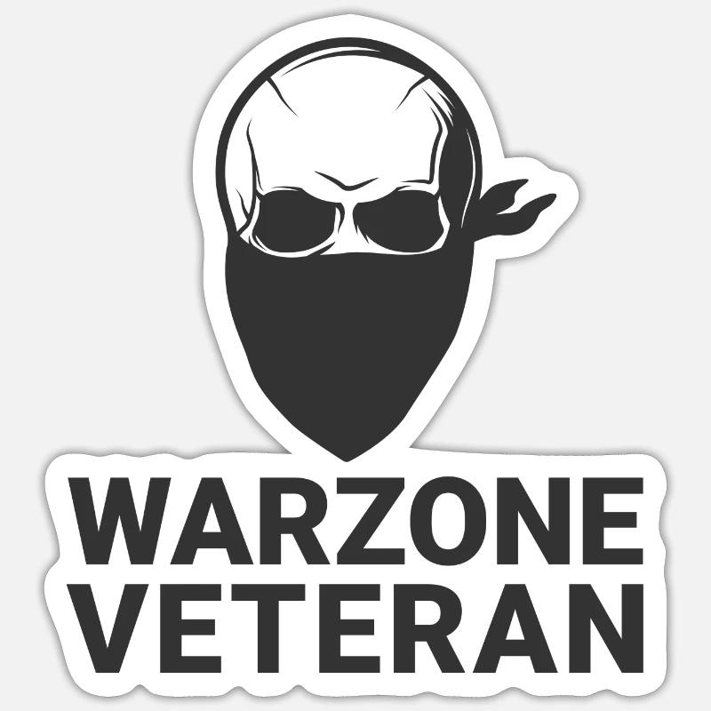 Warzone Veteran COD - Sticker size S (10 x 10 cm) - white matte