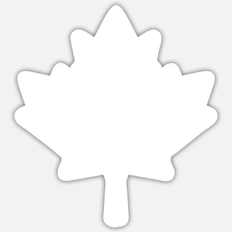 Grunge feuille d’érable - Sticker taille S (10 x 10 cm) - blanc mat