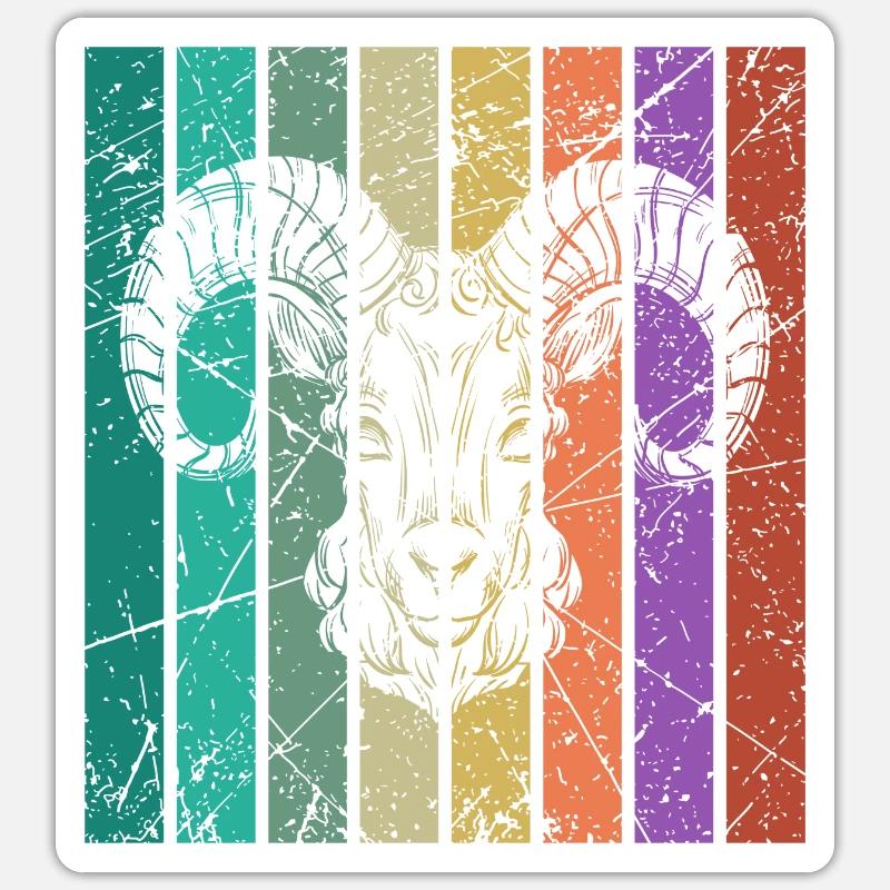 Widder Sternzeichen Geburtstag März April - Sticker Größe S (10 x 10 cm) - Mattweiß