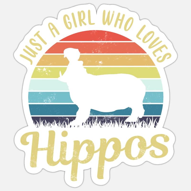 Nilpferd Flusspferd Hippo - Sticker size S (10 x 10 cm) - white matte