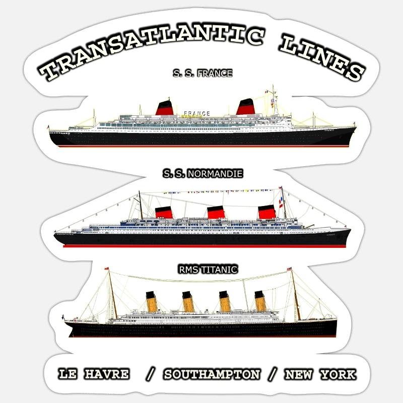 TRANSATLANTIC LINES Louis RUNEMBERG © Adagp - Sticker taille S (10 x 10 cm) - blanc mat