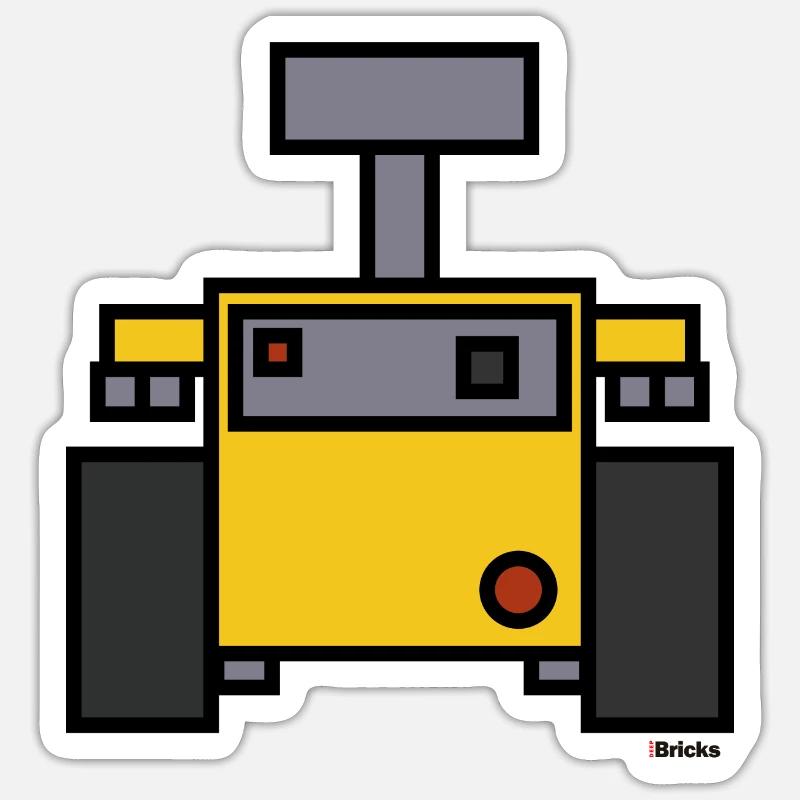 Roboter - Deep Bricks Sticker Größe S (10 x 10 cm)