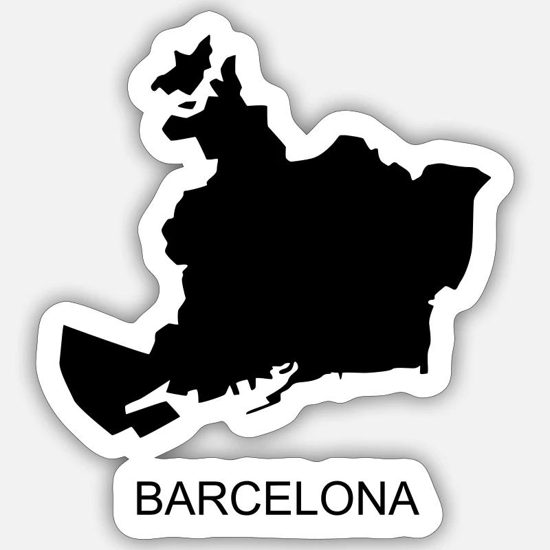 Barcelone - Sticker taille S (10 x 10 cm) - blanc mat