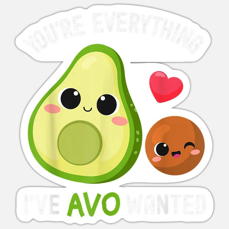 Avocado Trend 2021 - Avo Wanted - Sticker taille S (10 x 10 cm) - blanc mat