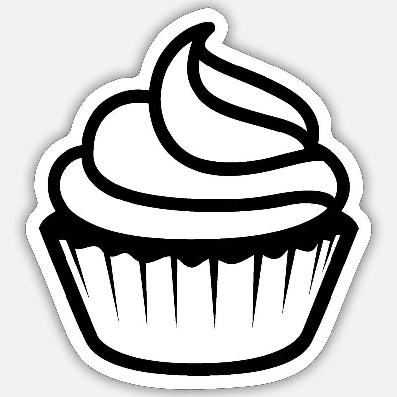 Muffin - Sticker taille S (10 x 10 cm) - blanc mat