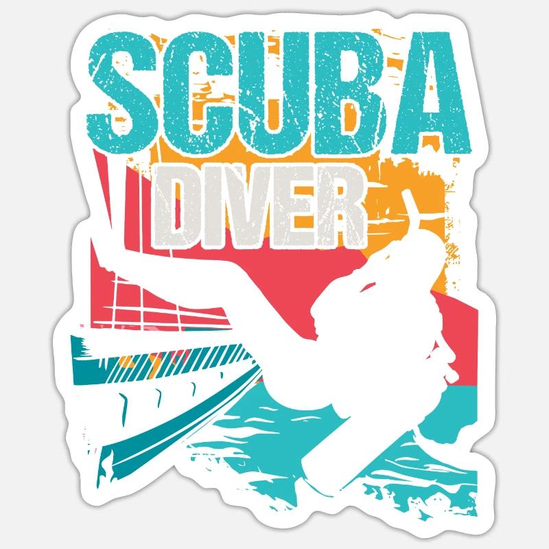 Plongée Scuba Plongée - Sticker taille S (10 x 10 cm) - blanc mat