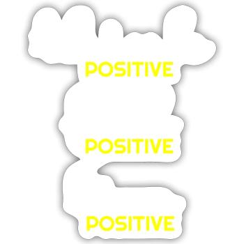 Pensée positive, positive, t-shirts positifs, hoody - Sticker taille S (10 x 10 cm) - blanc mat - Devant