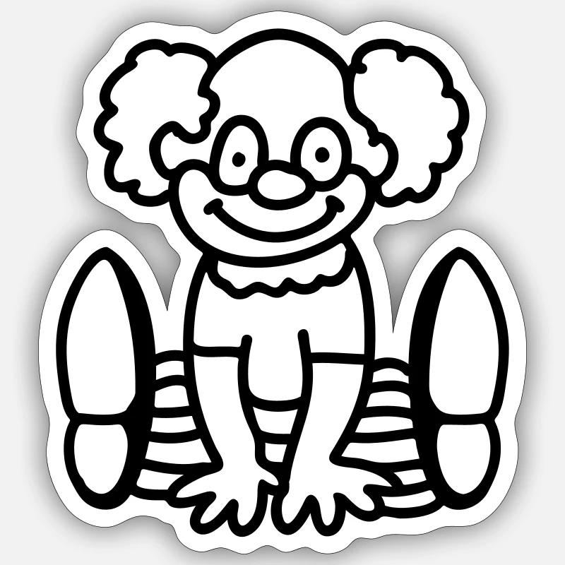Fröhlicher Clown - line Sticker Größe S (10 x 10 cm)