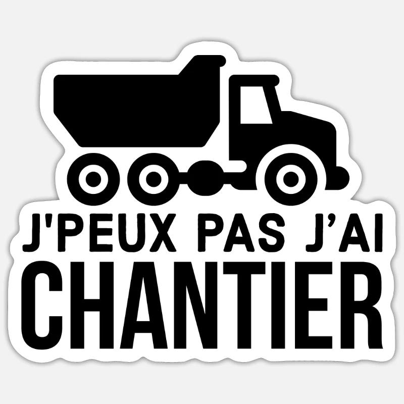 Chantier de construction Sticker taille S (10 x 10 cm)