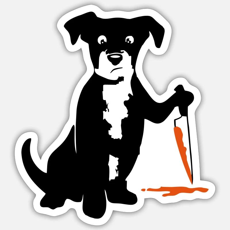 Dog What - Sticker Größe S (10 x 10 cm) - Mattweiß
