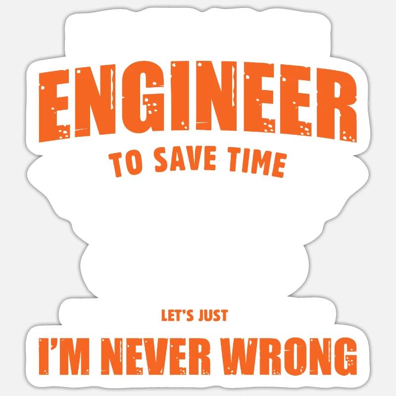 engineer - Sticker size S (10 x 10 cm) - white matte