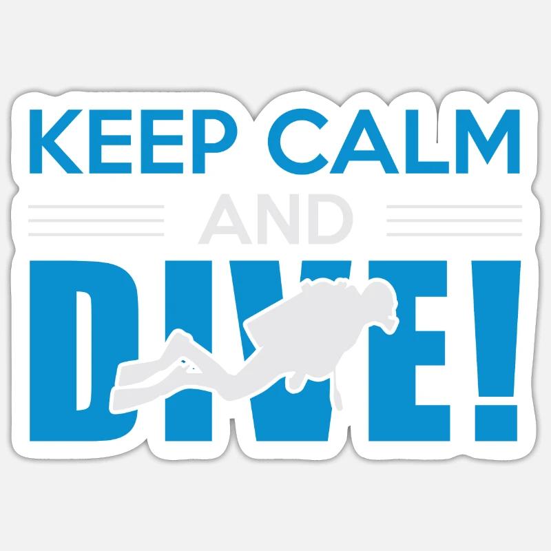 Diver Diving - Sticker size S (10 x 10 cm) - white matte