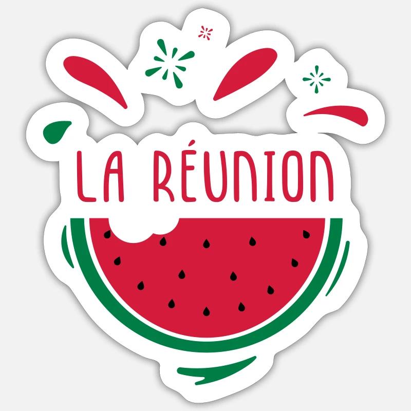 La Réunion - Sticker taille S (10 x 10 cm) - blanc mat