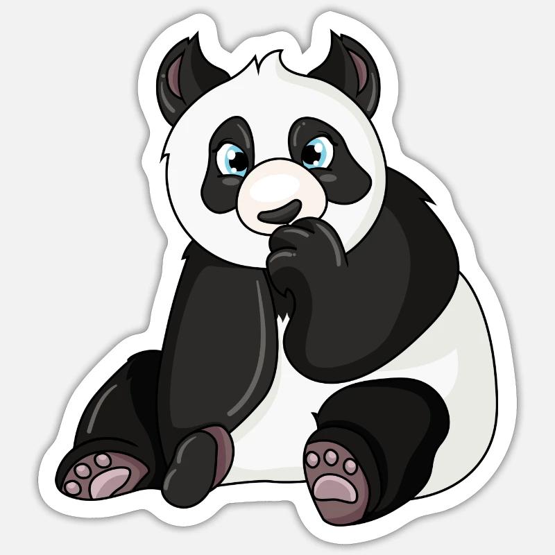Panda Bär - Sticker Größe S (10 x 10 cm) - Mattweiß