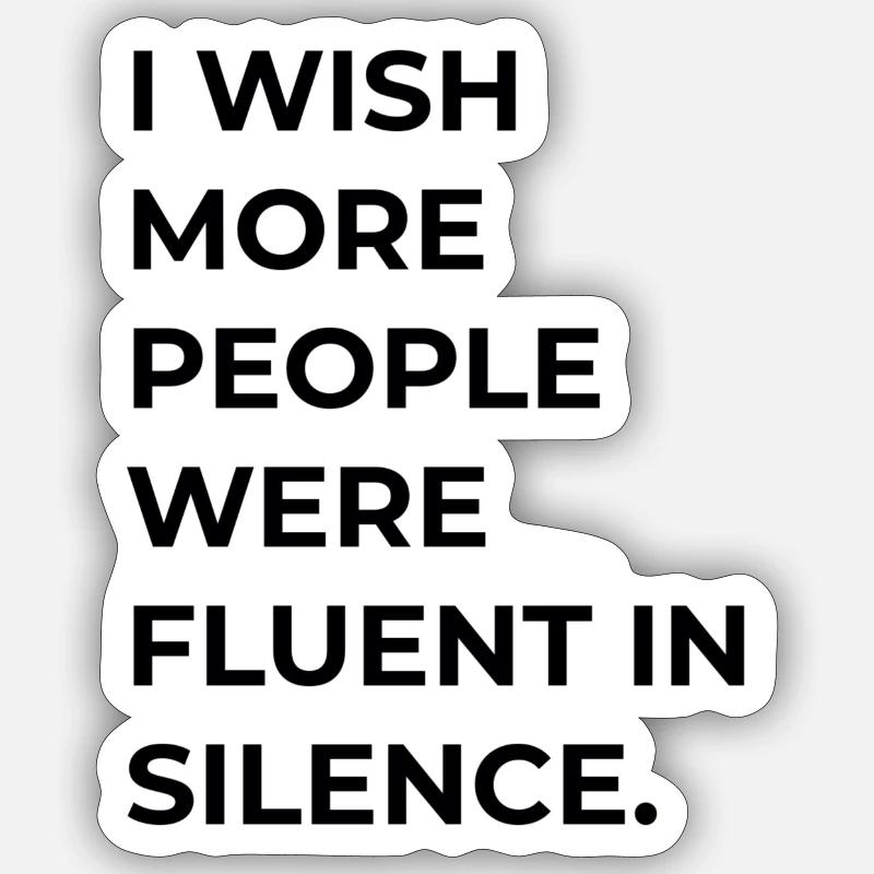 fluent silence - Sticker Größe S (10 x 10 cm) - Mattweiß