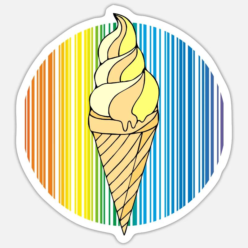 Eiscreme - Sticker Größe S (10 x 10 cm) - Mattweiß