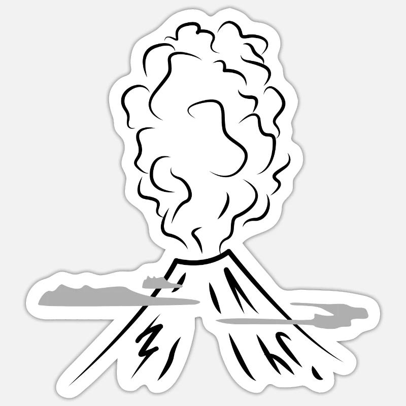 volcano Sticker size S (10 x 10 cm)