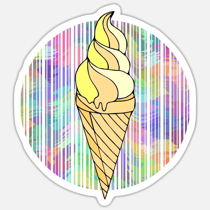 Glace - Sticker taille S (10 x 10 cm) - blanc mat