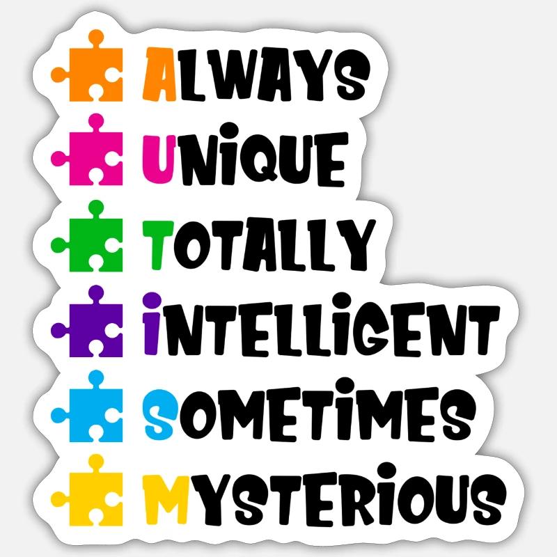 Sensibilisation à l'autisme - Sticker taille S (10 x 10 cm) - blanc mat