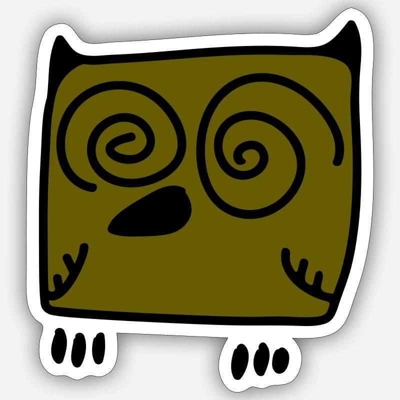 Verpeilte Eule Sticker Größe S (10 x 10 cm)