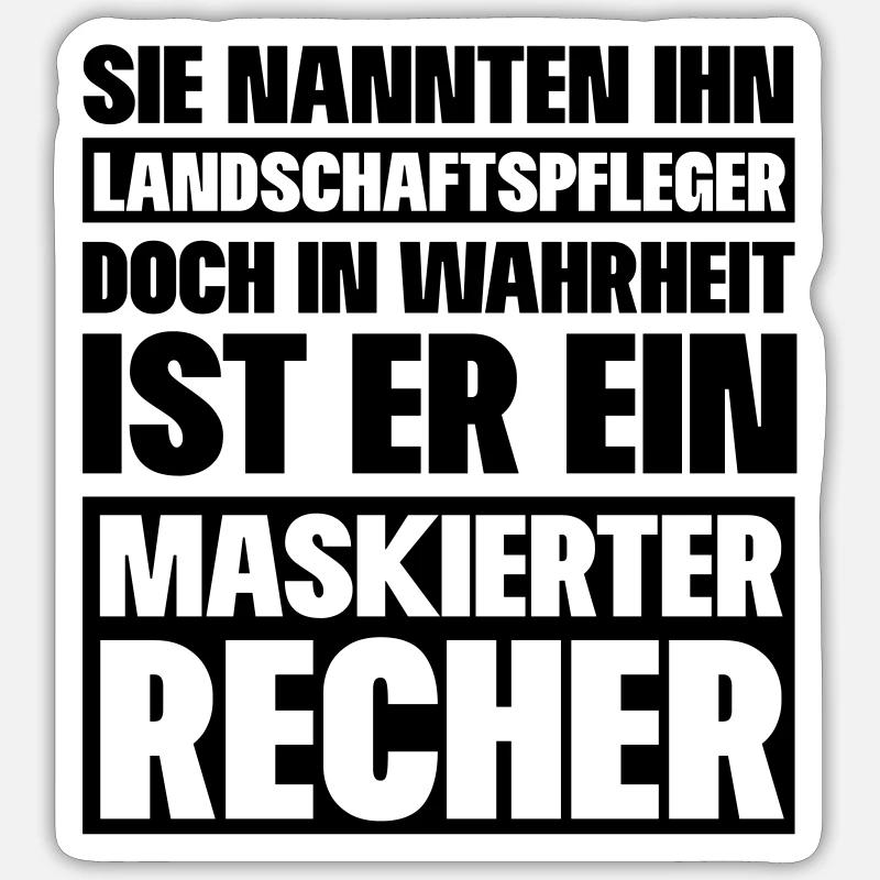 Landschaftspfleger - Maskierter Recher - Sticker Größe S (10 x 10 cm) - Mattweiß