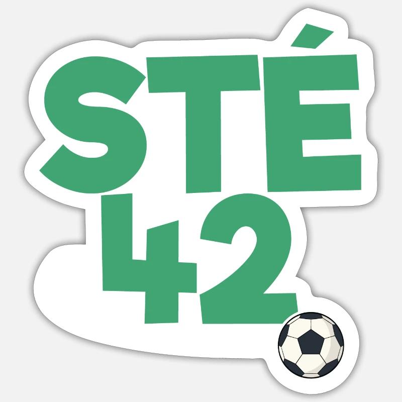 Sainté Saint-Etienne Stéphanois Sté 42 - Sticker taille S (10 x 10 cm) - blanc mat