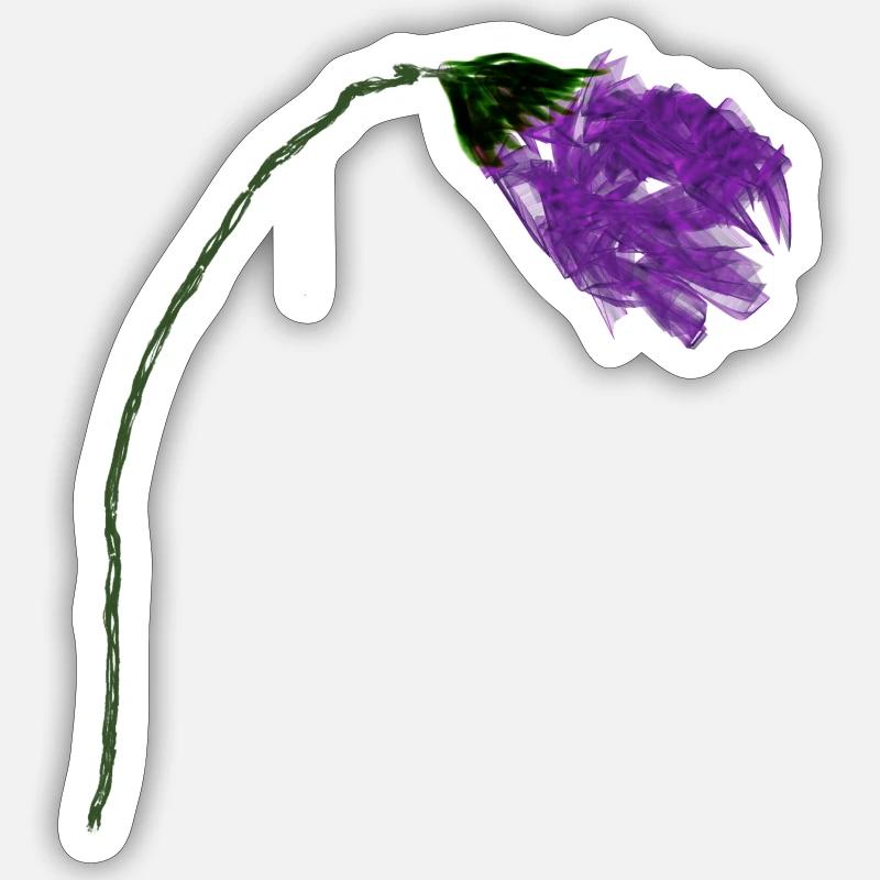 Fleur de violette à surface abstraite Sticker taille S (10 x 10 cm)