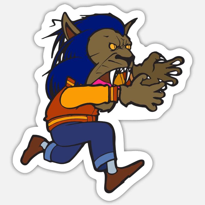 Michael Werewolf Halloween Thriller Night - Sticker size S (10 x 10 cm) - white matte
