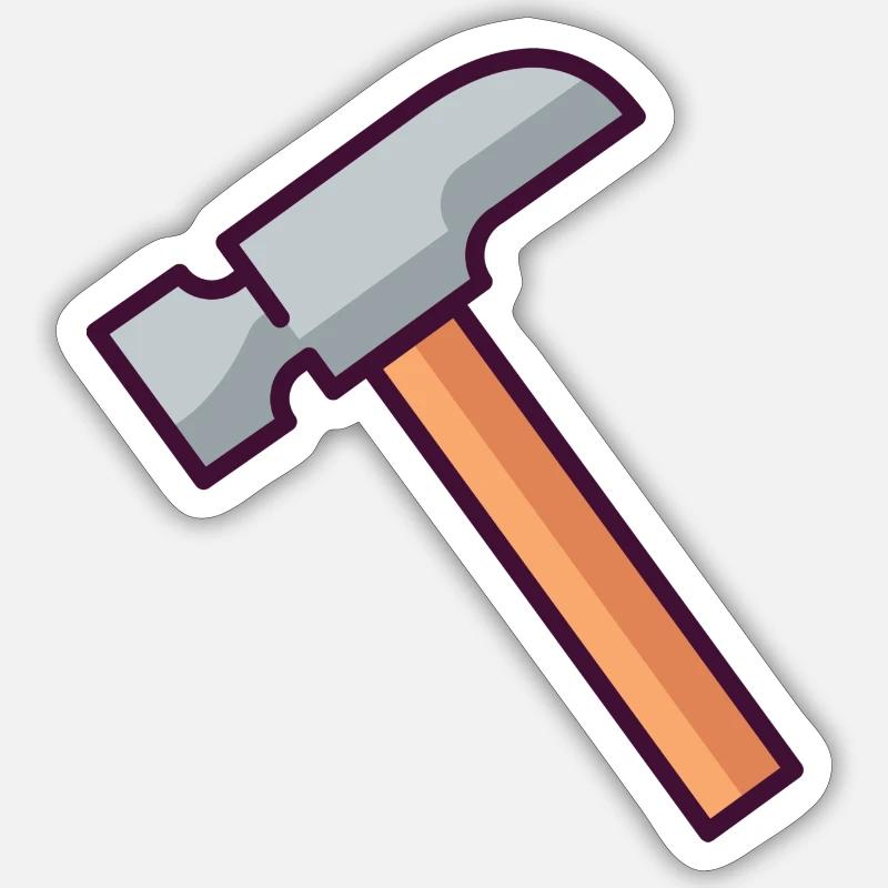 Hammer - Sticker size S (10 x 10 cm) - white matte