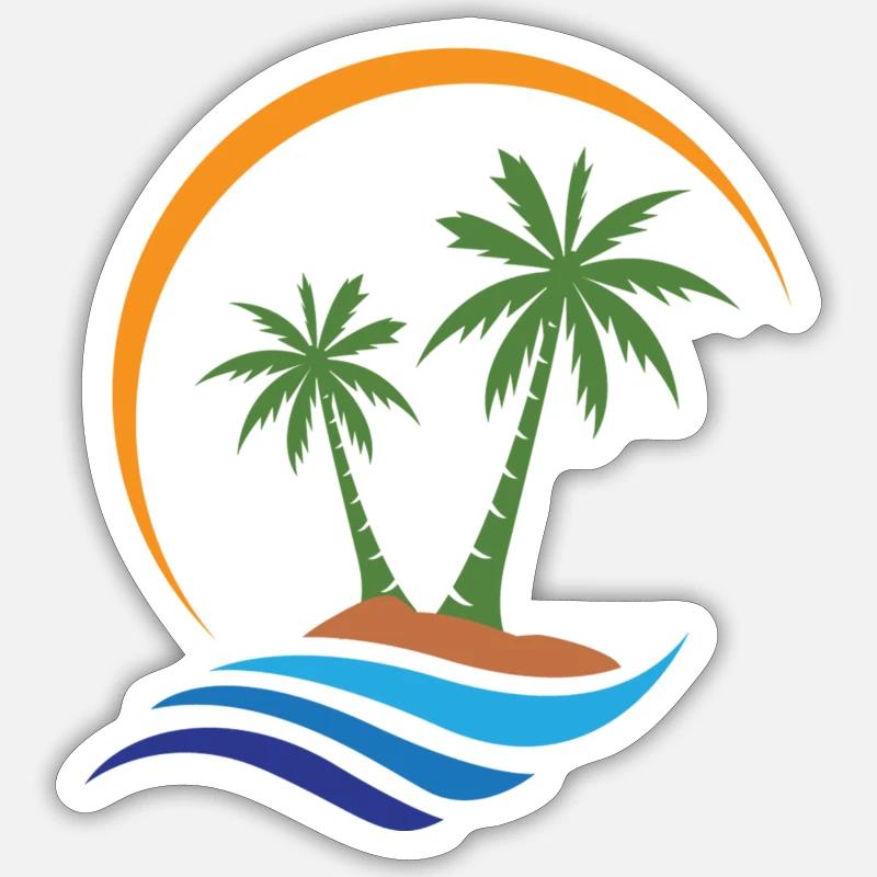 Palm trees - Sticker size S (10 x 10 cm) - white matte