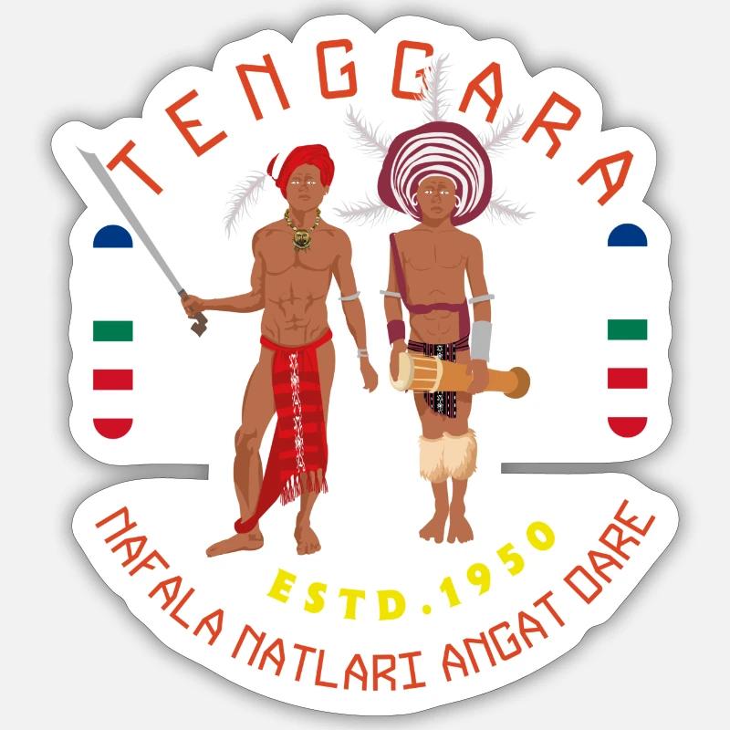 Tengarra Hemd Molukken - Sticker Größe S (10 x 10 cm) - Mattweiß
