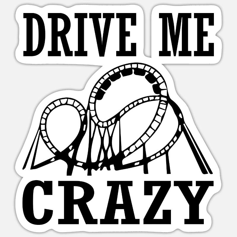 Rollercoaster Parc d’attractions - Sticker taille S (10 x 10 cm) - blanc mat