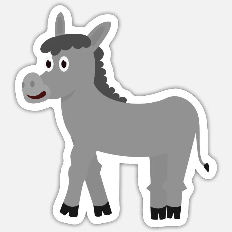 Donkey - Sticker size S (10 x 10 cm) - white matte