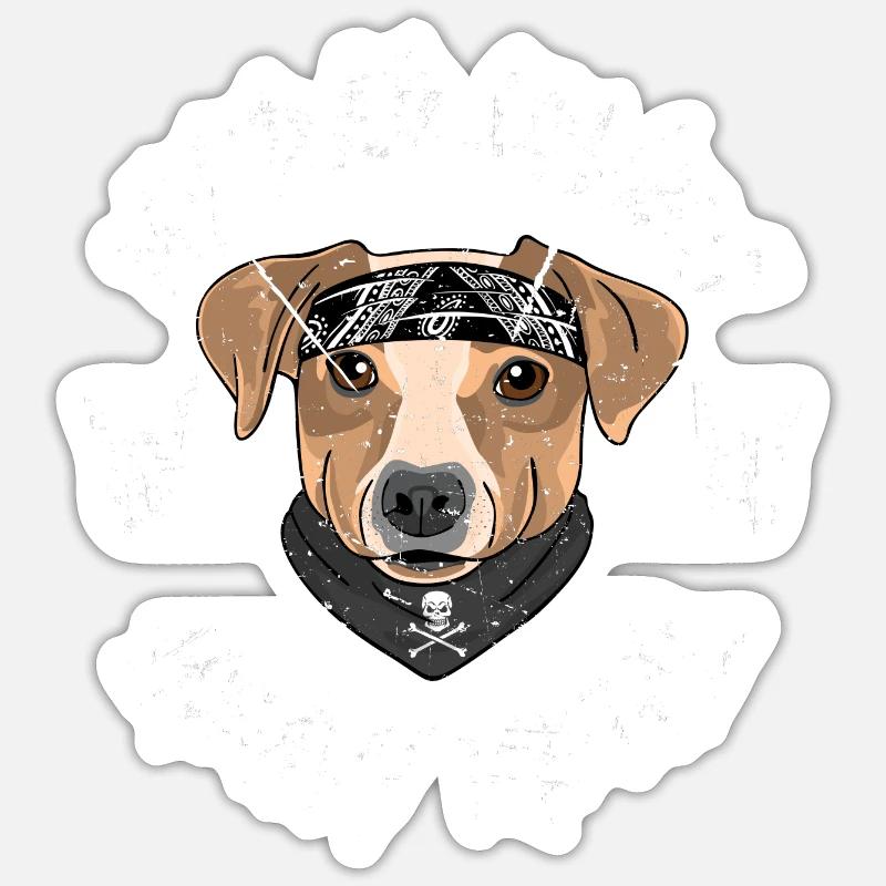 JACK RUSSEL TERRIER - Sticker taille S (10 x 10 cm) - blanc mat