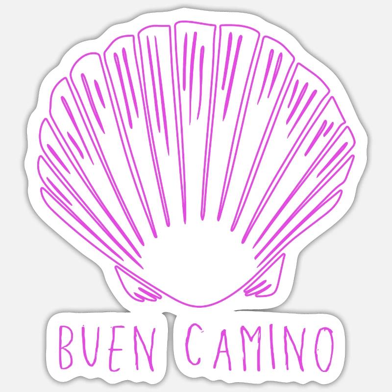 Buen Camino de Saint-Jacques-de-Compostelle - Sticker taille S (10 x 10 cm) - blanc mat