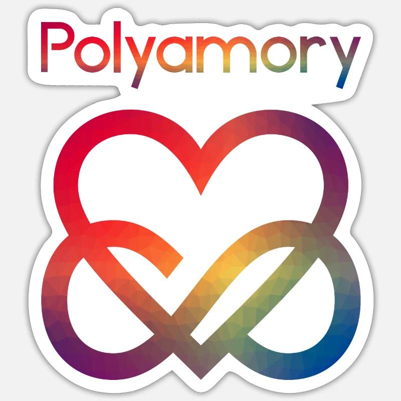 Polyamory Infinity Heart | Cadeau polyamour Sticker taille S (10 x 10 cm)