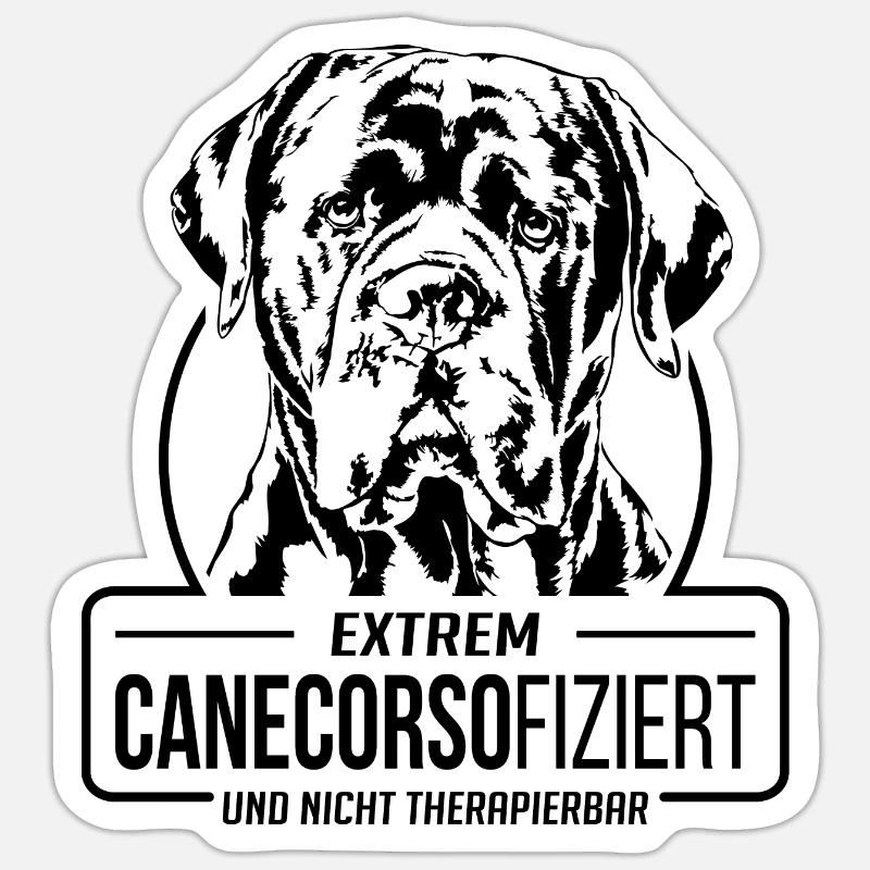 CANECORSOFIZIERT Cane Corso Hunde Spruch Wilsigns - Sticker Größe S (10 x 10 cm) - Mattweiß