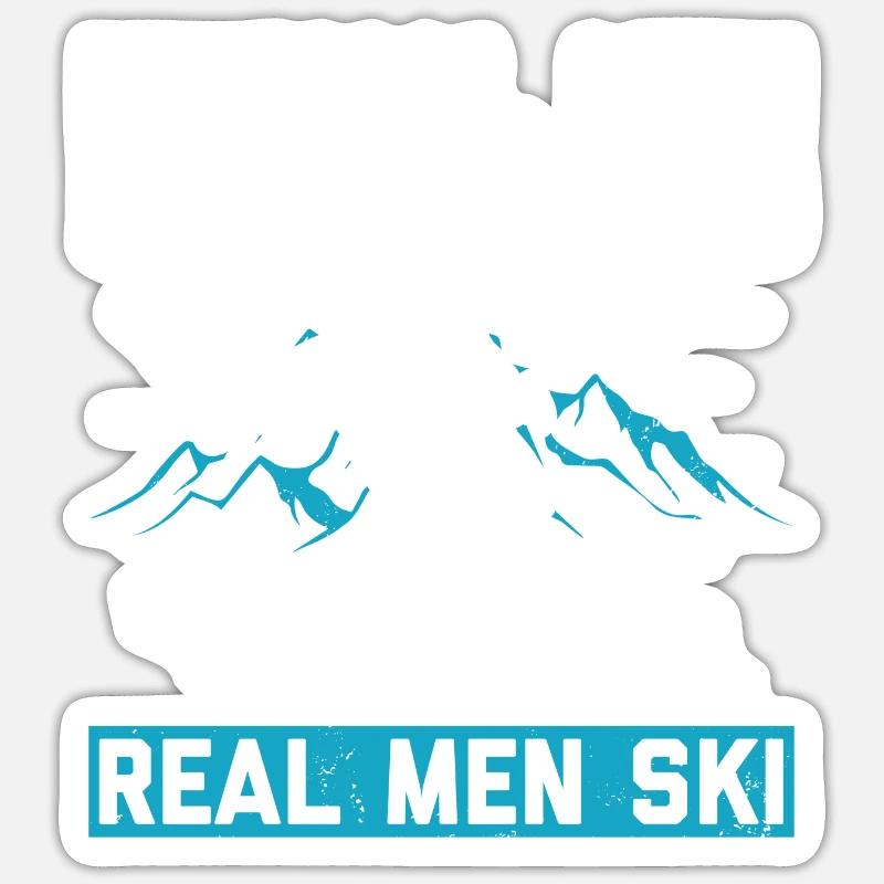Ski - Sticker taille S (10 x 10 cm) - blanc mat