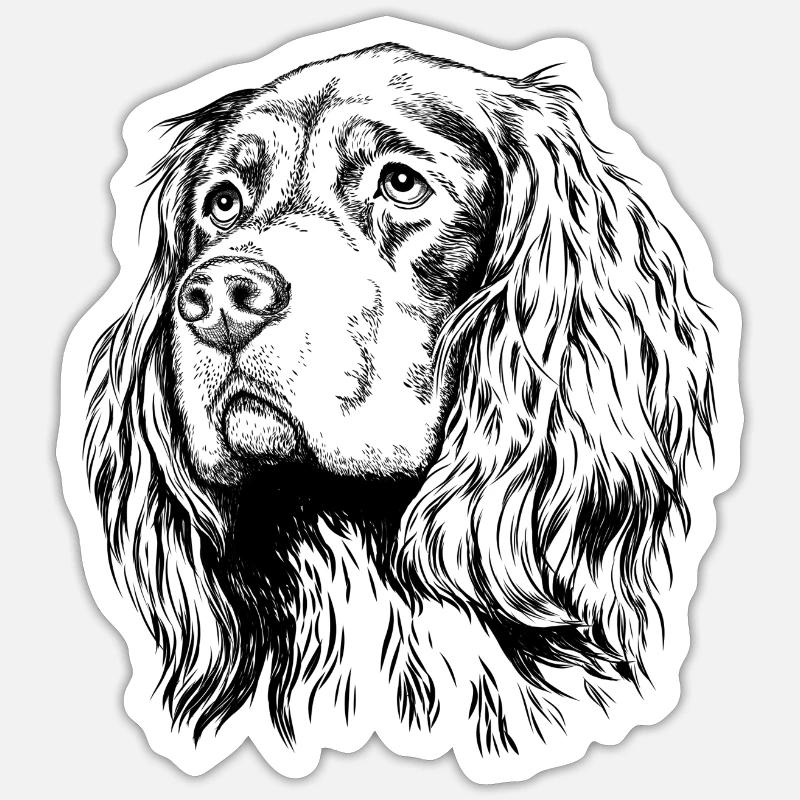 Gordon Setter Portrait - Sticker size S (10 x 10 cm) - white matte