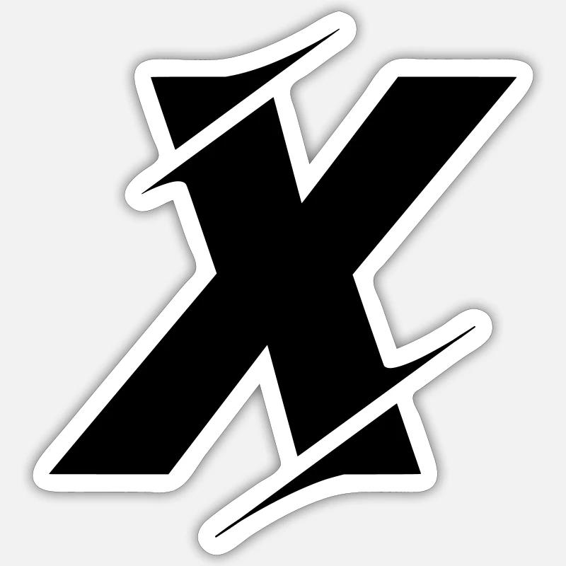 X - Sticker size S (10 x 10 cm) - white matte