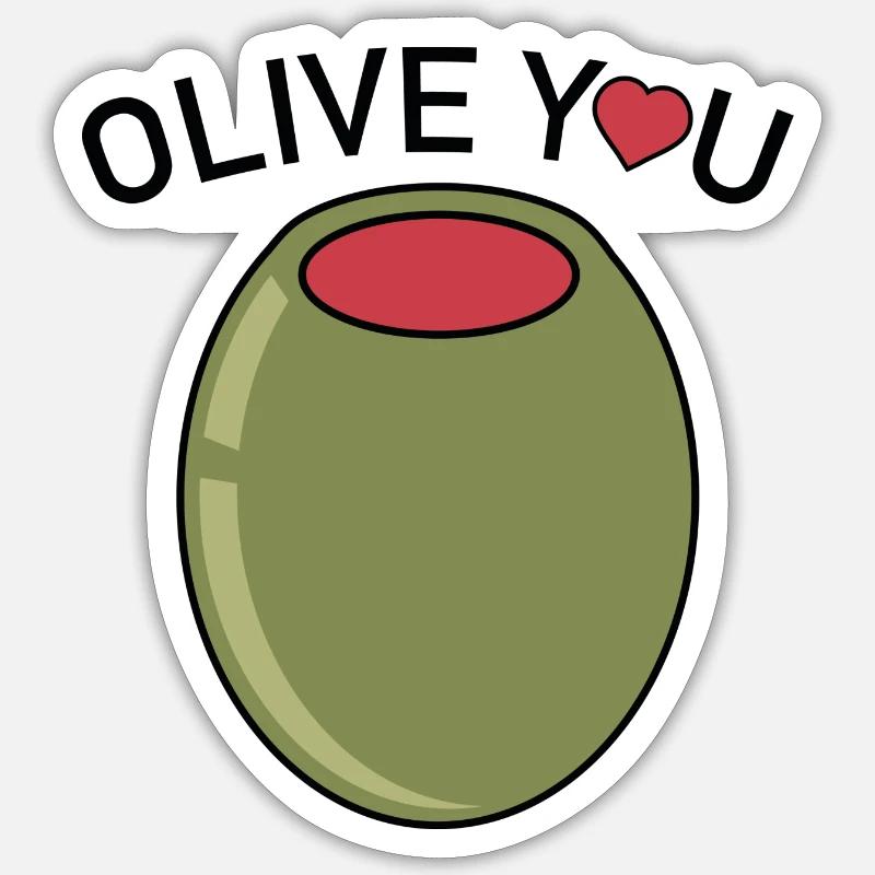 Olive Du - Sticker Größe S (10 x 10 cm) - Mattweiß
