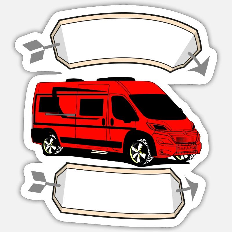 Van RT mit leerem Banner Pfeil Sticker Größe S (10 x 10 cm)